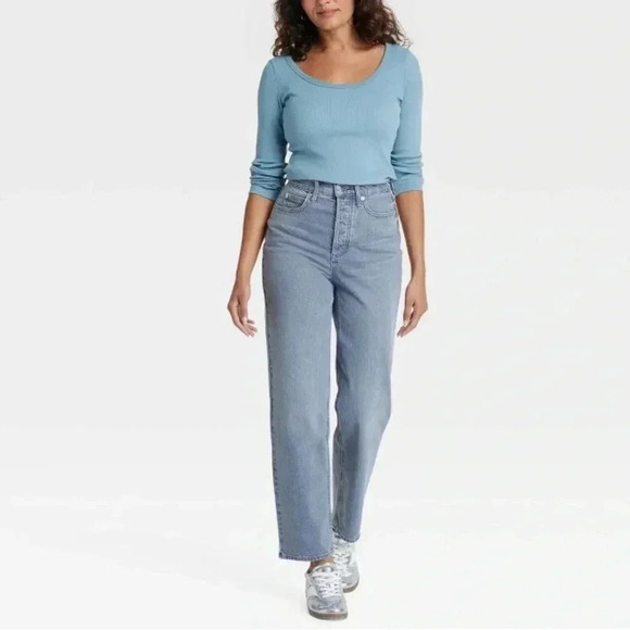 Sz 14 Highest Rise Straight Denim Jeans Universal Thread - Picture 1 of 7